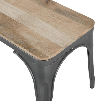 Bolero Bistro Bench with Mango Wood Slats and Dark Grey Legs | 1000mm | Set of 2 3