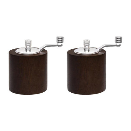 Olympia Dark Wood Pepper and Salt Mill Set 8.5cm
