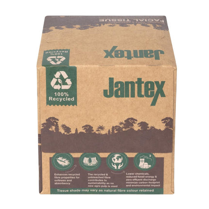 Recycled Facial Wipes Green | Jantex | 100 Sheets 2