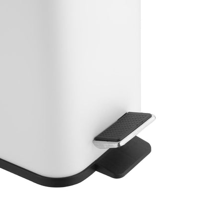 Slim Bathroom Pedal Bin White 5L | Jantex 3