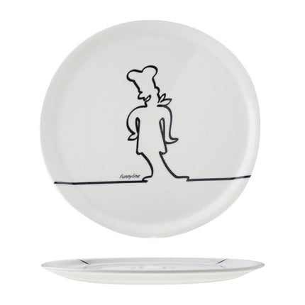 Funnyline Black White Pizza Plate 31cm
