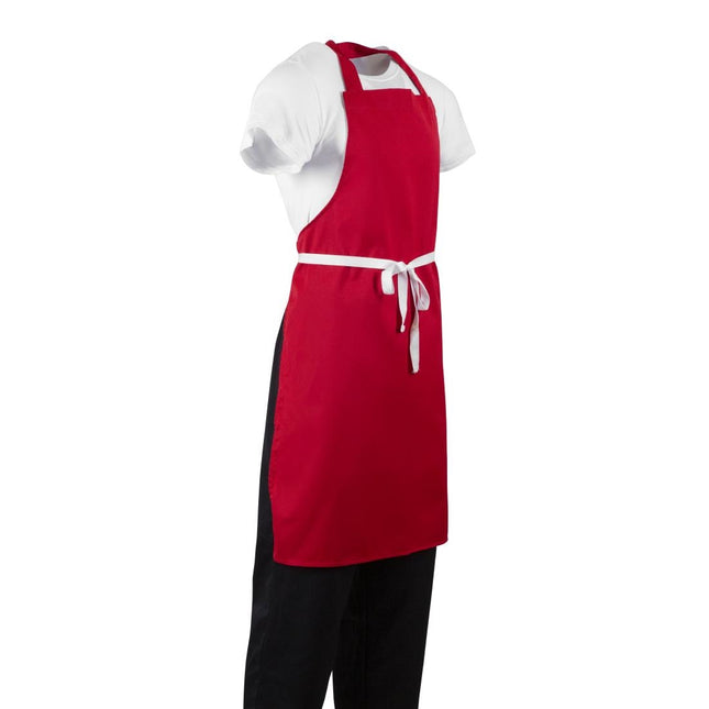 Polyester-Cotton Red Bib Apron | Whites 2