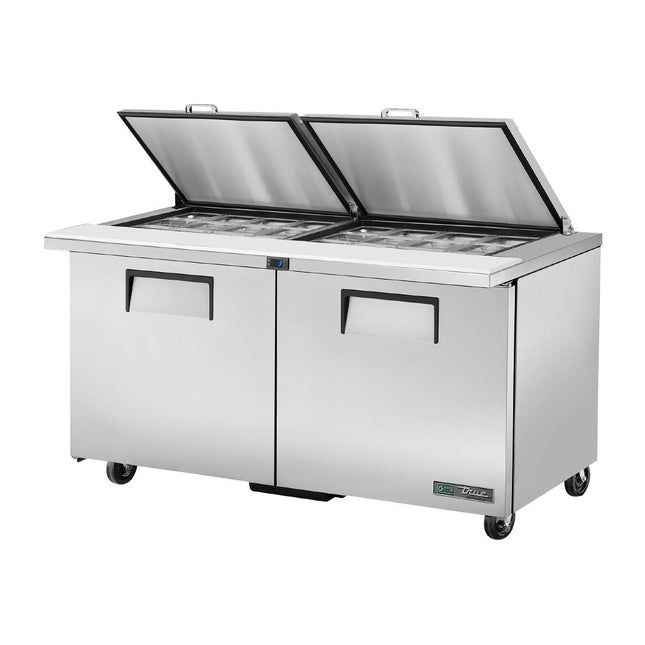 Double Door Worktop Refrigerator | True TSSU-60-24M-B-ST FLID