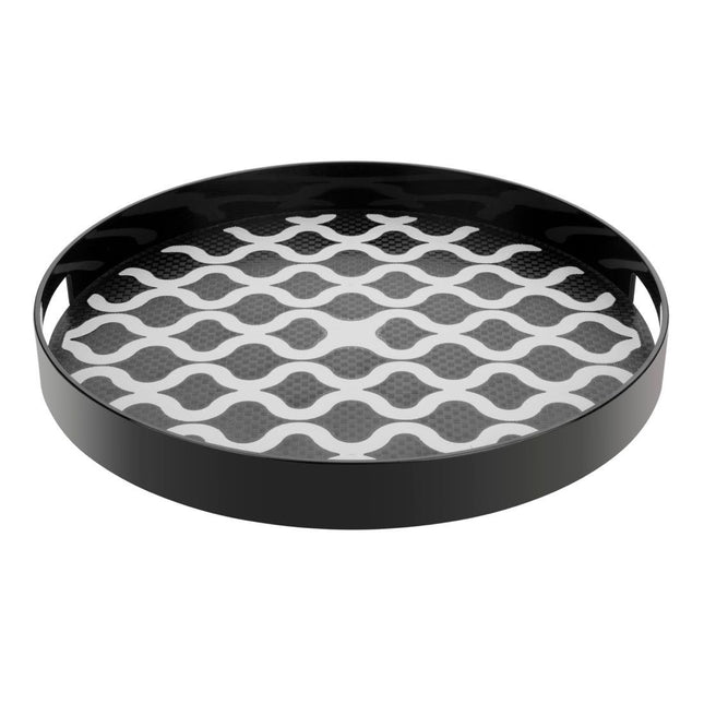 Round Kristallon Polycarbonate Non-Slip Tray with Handles 355mm | Olympia