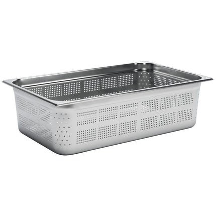 Perforated Stainless Steel Gastronorm Pan GN 1/1 15cm Deep | Gastro M