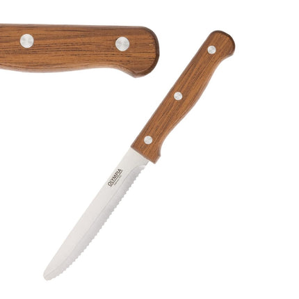 Steak Knives with Rounded Tip Wood Handle 21.5cm | Olympia | Set of 12 8