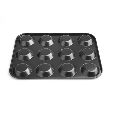 Non-Stick Carbon Steel Mini Muffin Baking Tray 12-Cup | Vogue | 14mm Depth 4