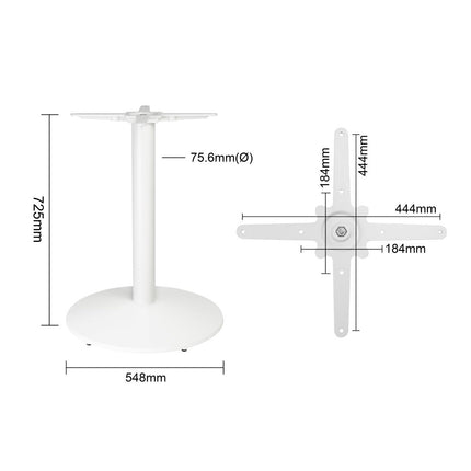 Bolero Cast Iron Round Table Base White 548x728mm 5