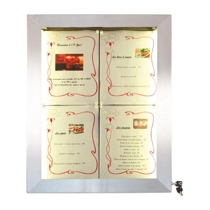 Colored LED Stainless Steel Information Display 4xA4 (Excl. Pole and Base) | Securit 5