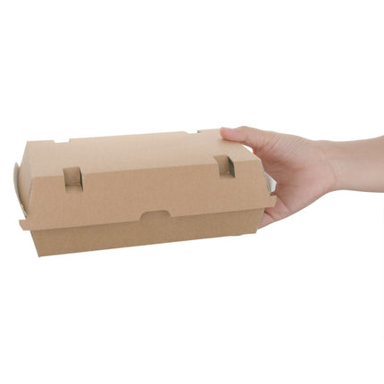 Compostable Kraft Hamburger Boxes Large Rectangular | Fiesta (100 pcs) 3