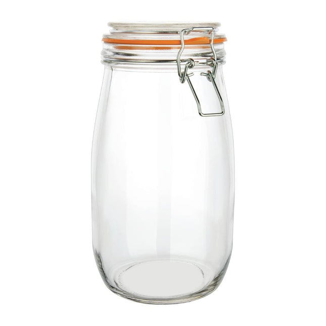 Airtight Preserving Jar with Rubber Seal and Clip | Vogue | 1.5L Capacity