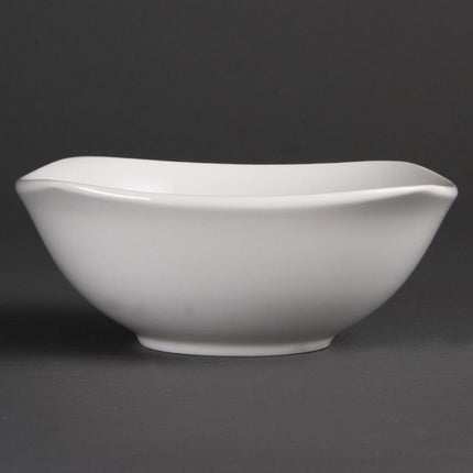 Rounded Square Porcelain Dishes 18cm | Olympia Whiteware