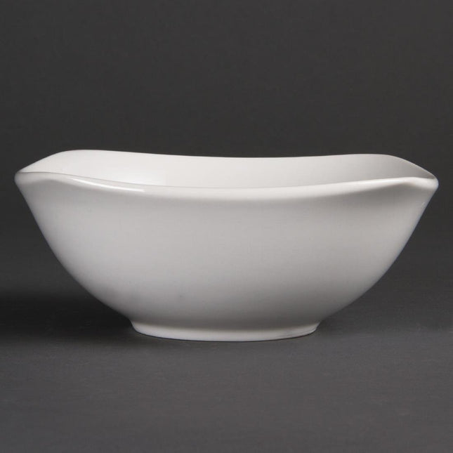 Rounded Square Porcelain Dishes 18cm | Olympia Whiteware