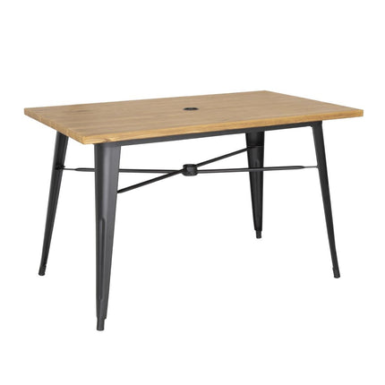 Aluminium Outdoor Table Light Wood Effect 120x76x76cm | Bolero