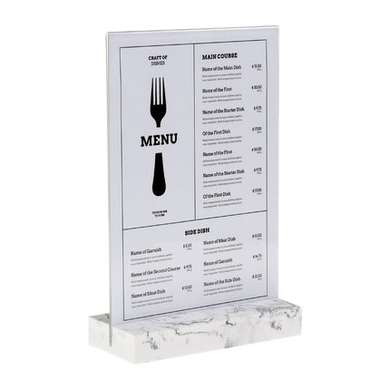 A4 Portrait Board Holder with Polystone Base White | Europel 3