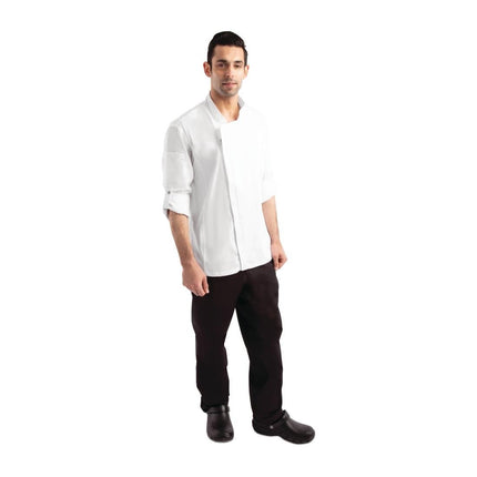 Unisex Long Sleeve Chef Jacket with Zipper White XS | Chef Works Urban Hartford 5