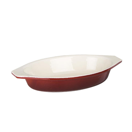 Oval Cast Iron Gratin Dish 0.65L | Vogue | Red