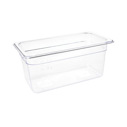 Polycarbonate 1/3 Gastronorm Container 150mm | Vogue | Transparent