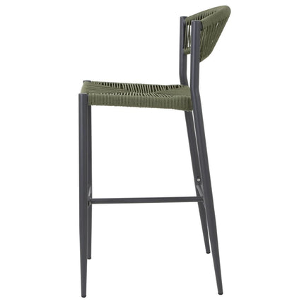 PE Woven Rattan Outdoor Bar Stools Green | Bolero Eden | 2 Pieces 2
