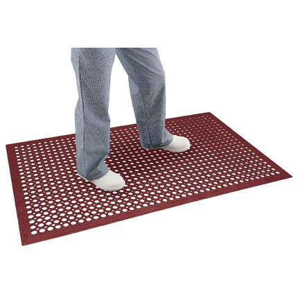 Rubber Anti-Fatigue Mat Red 1500x900mm | Jantex 3