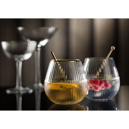 Stemless Gin Glasses 650ml with Gold Rim | Utopia Hayworth | Glamorous Cocktail Collection 3