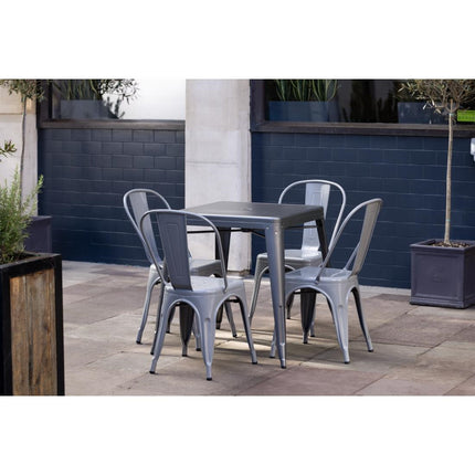 Square Bistro Table 66cm | Bolero Bistro | Galvanized Steel | Grey 9
