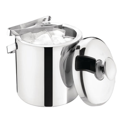 Olympia Stainless Steel Ice Bucket with Lid and Tongs 1.23L 3