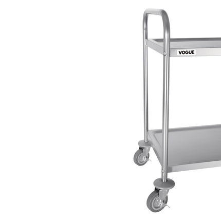 Stainless Steel 2-Tier Serving Trolley Medium | Vogue 4