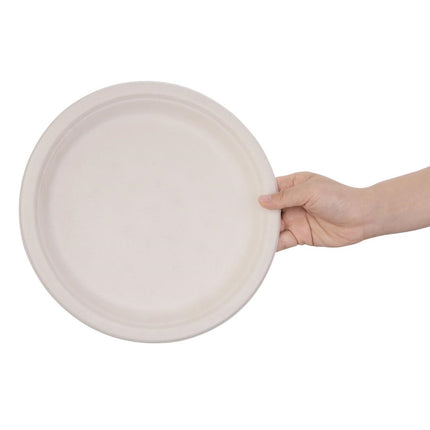 Compostable Round Bagasse Plates 261mm Uncolored | Fiesta 4