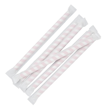 Compostable Paper Smoothie Straws 210mm Red-White | Fiesta Compostable 5