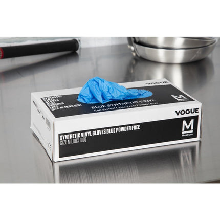 Powder-Free Blue Vinyl Gloves M | Hygiplas 6