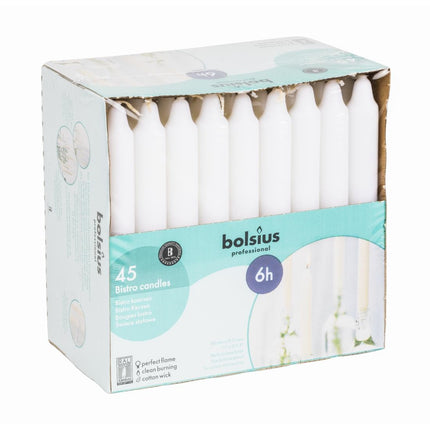 White Dinner Candles 20cm | Bolsius 8
