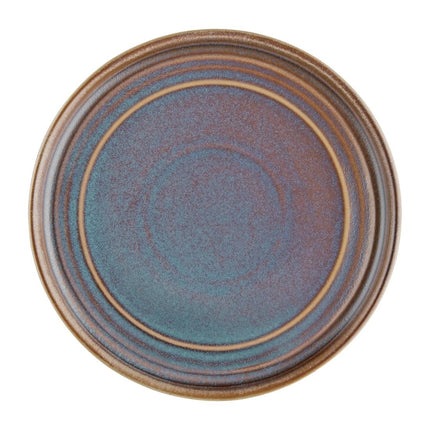 Flat Round Plates 18cm Blue-Brown Reactive Glaze | Olympia Cavolo