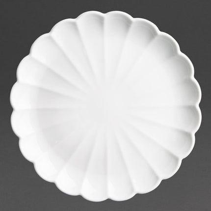 White Scalloped Plates 276mm | Olympia Bloom | Set of 4 7