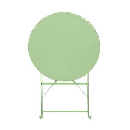 Round Steel Folding Table Light Green 595mm | Bolero 2