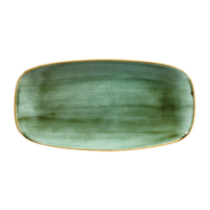 Stonecast Samphire Green Oval Chef's Plate 29.8 x 15.2cm | Churchill (12 pcs)