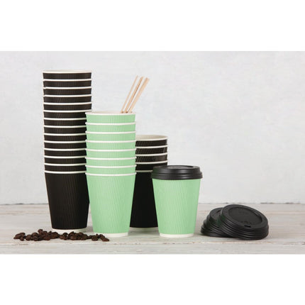Recyclable Black Lid for 340ml and 455ml Coffee Cups (1000 pcs) | Fiesta 4