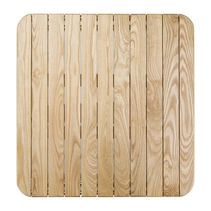Bolero Square Ash Wood and Aluminium Table 70cm 2