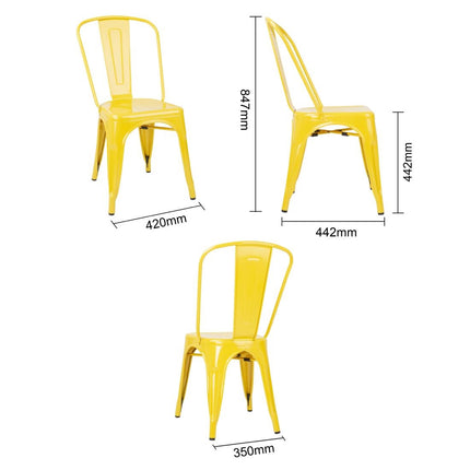 Steel Bistro Side Chairs Yellow | Bolero 7