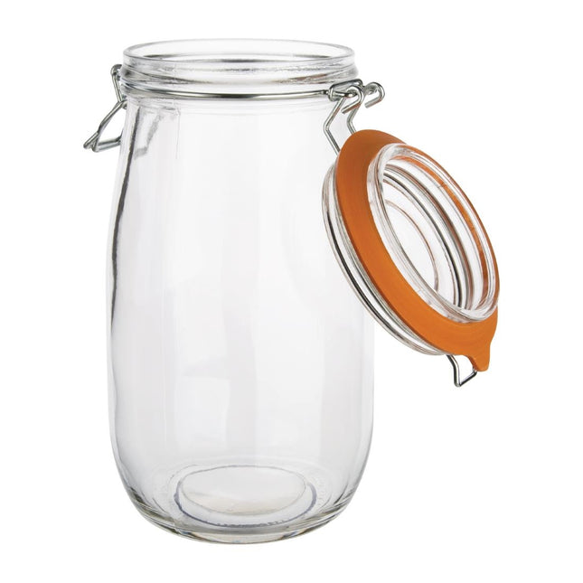 Airtight Preserving Jar with Rubber Seal and Clip | Vogue | 1.5L Capacity 2