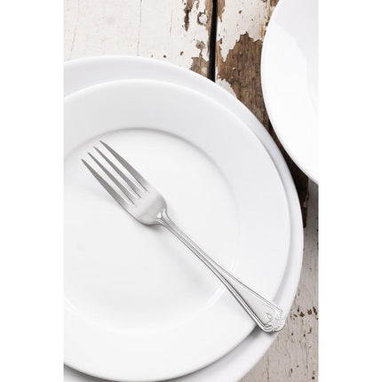 Table Forks | Olympia Jesmond | 12 Pieces | Polished 18/0 Stainless Steel with Shell Pattern Handle 6
