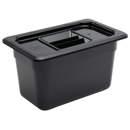 Polycarbonate Black Container GN 1/4 150mm | Vogue 2