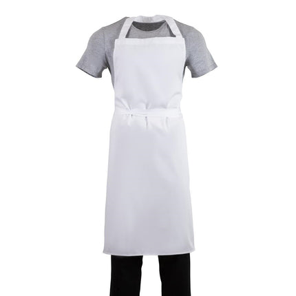White Polyester-Cotton Bib Apron XL | Whites 6