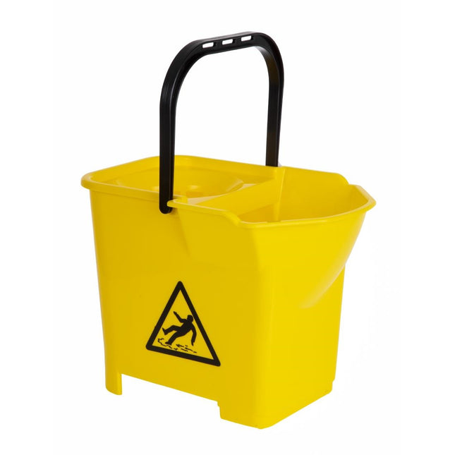 Color-Coded Yellow Mop Bucket | Jantex | Polypropylene | 16L Capacity