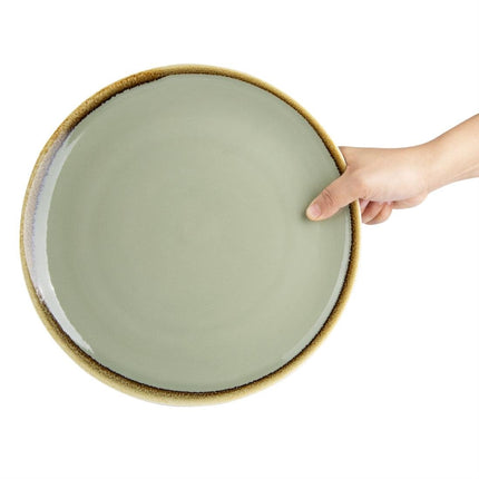 Round Coupe Plates 28cm Mos Green | Olympia Kiln Collection | Set of 4 4
