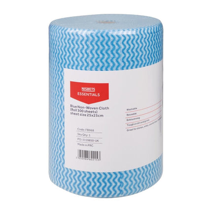 Non-Woven Cleaning Cloths 25x25 cm Blue | Nisbets Essentials | 300 Pieces 6