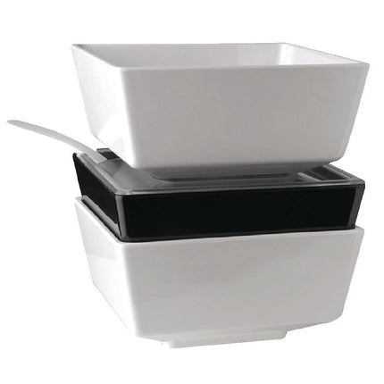 Square Melamine Bowl White 19x19cm | APS Float 4