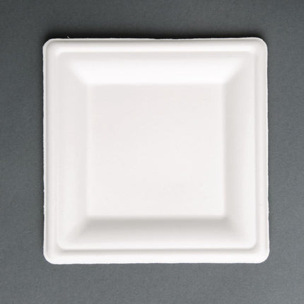 Compostable Bagasse Square Plates 261mm | Fiesta