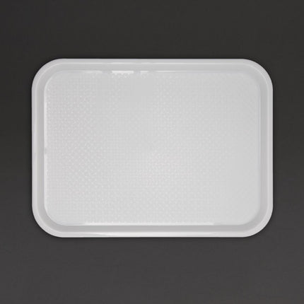White Polypropylene Serving Tray 30.5x41.5cm with Anti-Slip Texture | Olympia Kristallon 2