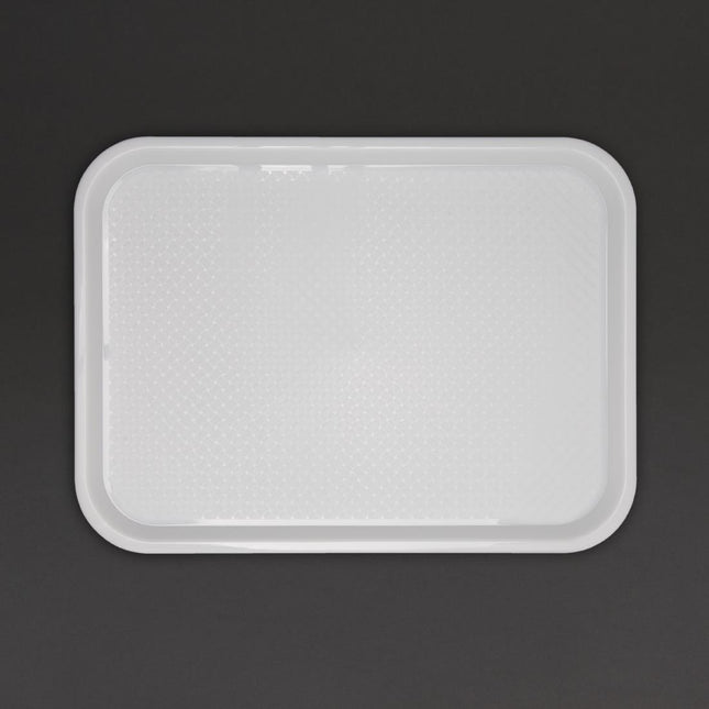 White Polypropylene Serving Tray 30.5x41.5cm with Anti-Slip Texture | Olympia Kristallon 2